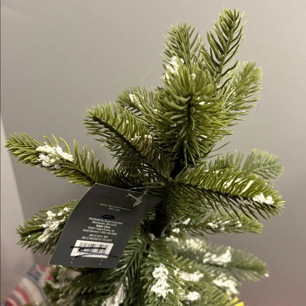 Threshold 31” Faux Pine Tree with Light Flocking/Snow in Cream Pot